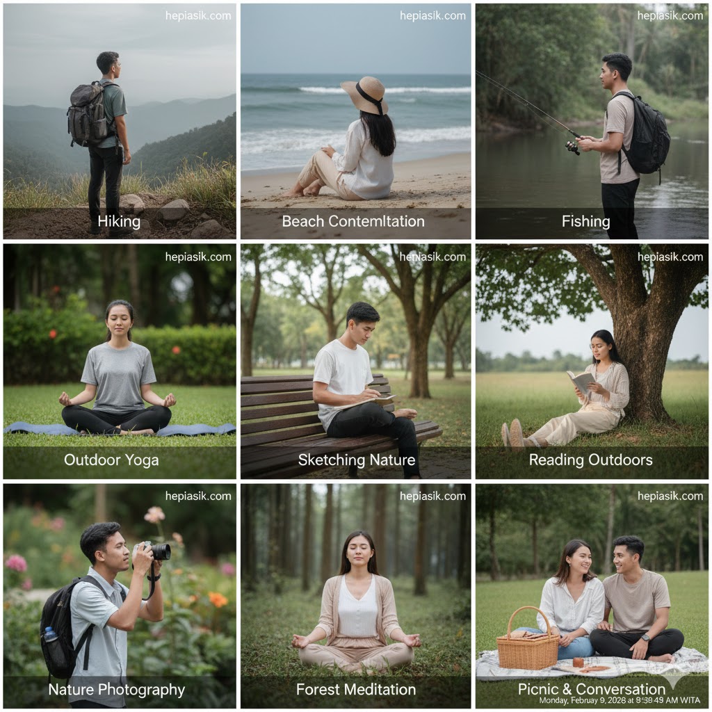 Anak muda aktif menikmati alam tanpa gangguan gawai untuk ketenangan